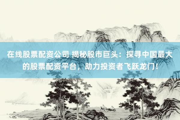 在线股票配资公司 揭秘股市巨头：探寻中国最大的股票配资平台，助力投资者飞跃龙门！