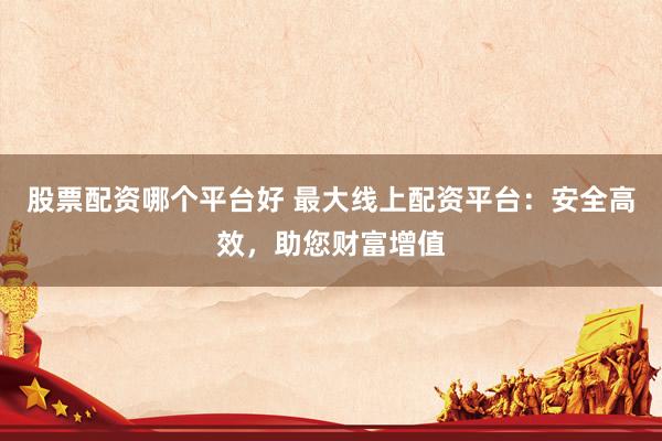 股票配资哪个平台好 最大线上配资平台：安全高效，助您财富增值