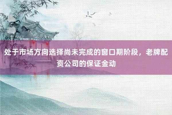 处于市场方向选择尚未完成的窗口期阶段,老牌配资公司的保证金动