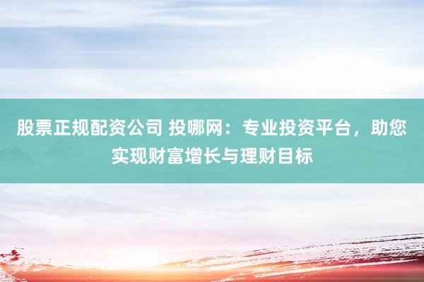 股票正规配资公司 投哪网：专业投资平台，助您实现财富增长与理财目标